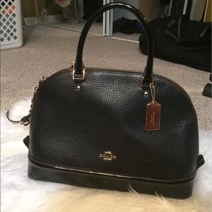 Coach Crossgrain Leather Sierra Satchel Black